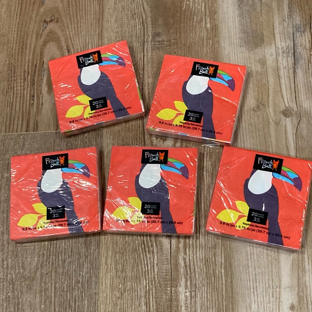 Lot of 5 pkgs Tropical Cocktail Napkins